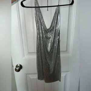 Silver chainmail dress